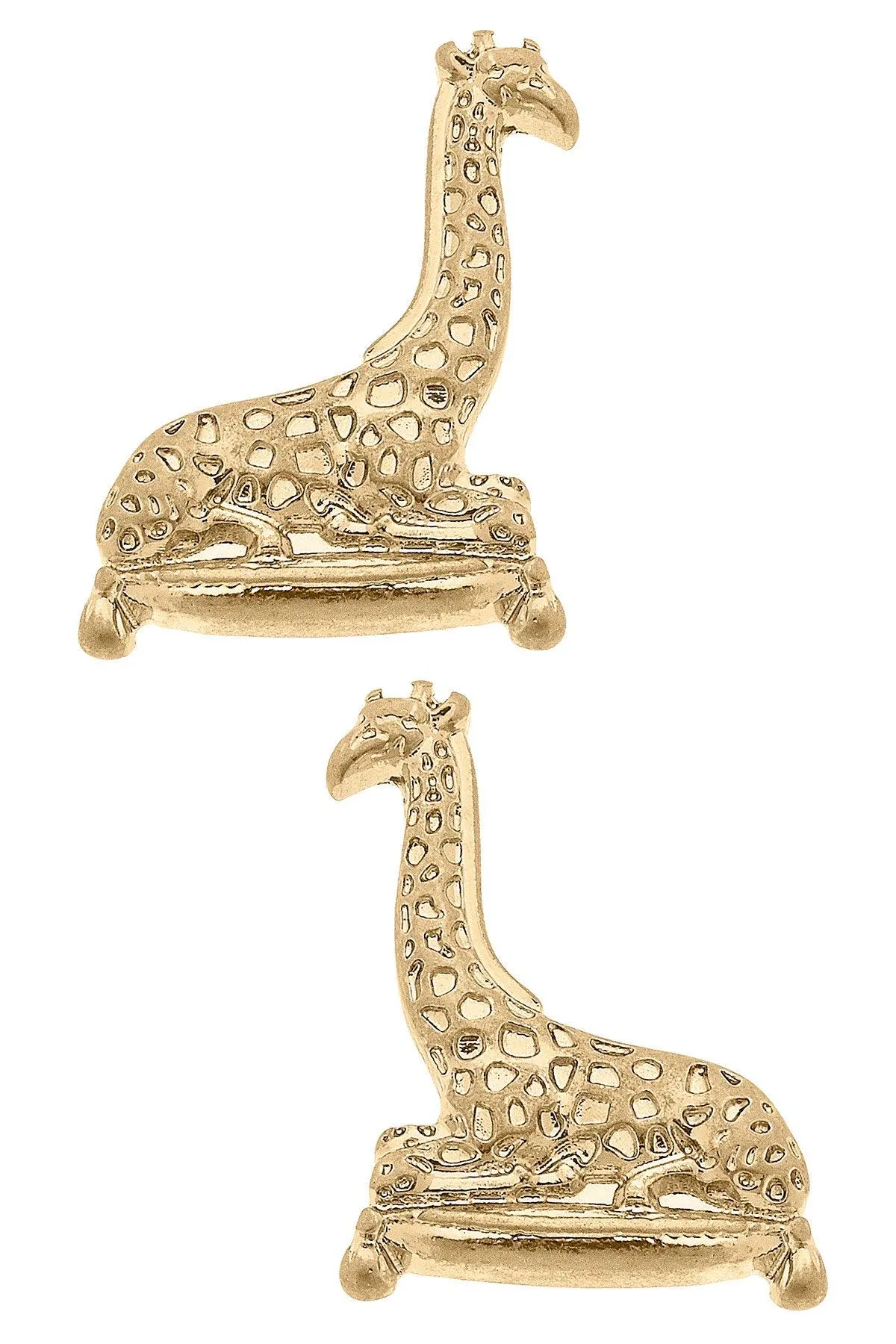 Lou Giraffe Stud Earrings in Worn Gold sold by Canvas Style
