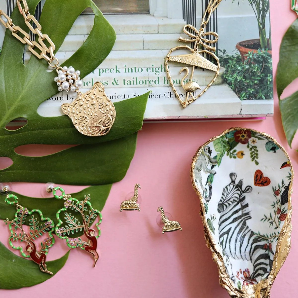 Lou Giraffe Stud Earrings in Worn Gold sold by Canvas Style product image thumbnail 2