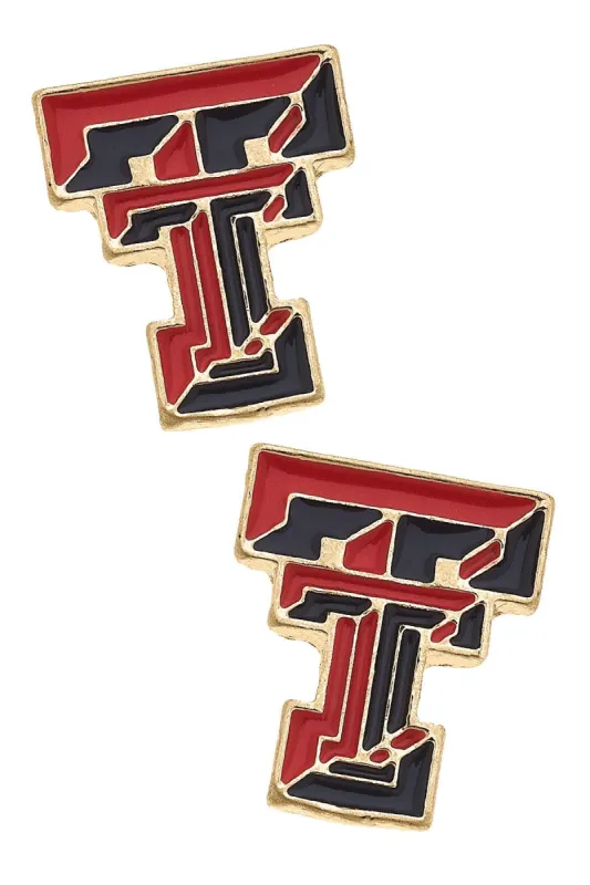 Texas Tech Red Raiders Enamel Stud Earrings - FINAL SALE sold by Canvas Style