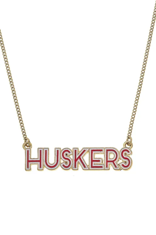 Nebraska Cornhuskers Outline Enamel Necklace sold by Canvas Style