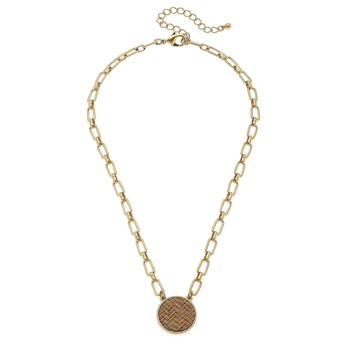 Danielle Raffia Disc Necklace in Brown - FINAL SALE sold by Canvas Style product image thumbnail 2