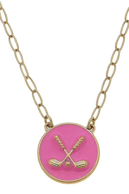 Paige Golf Clubs Enamel Pendant Necklace sold by Canvas Style