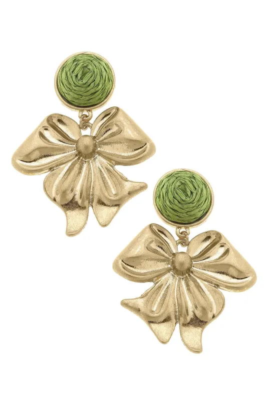 Aurora Rattan Bow Earrings sold by Canvas Style