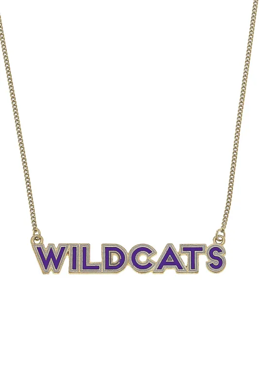 Kansas State Wildcats Outline Enamel Necklace in Purple/Gray sold by Canvas Style