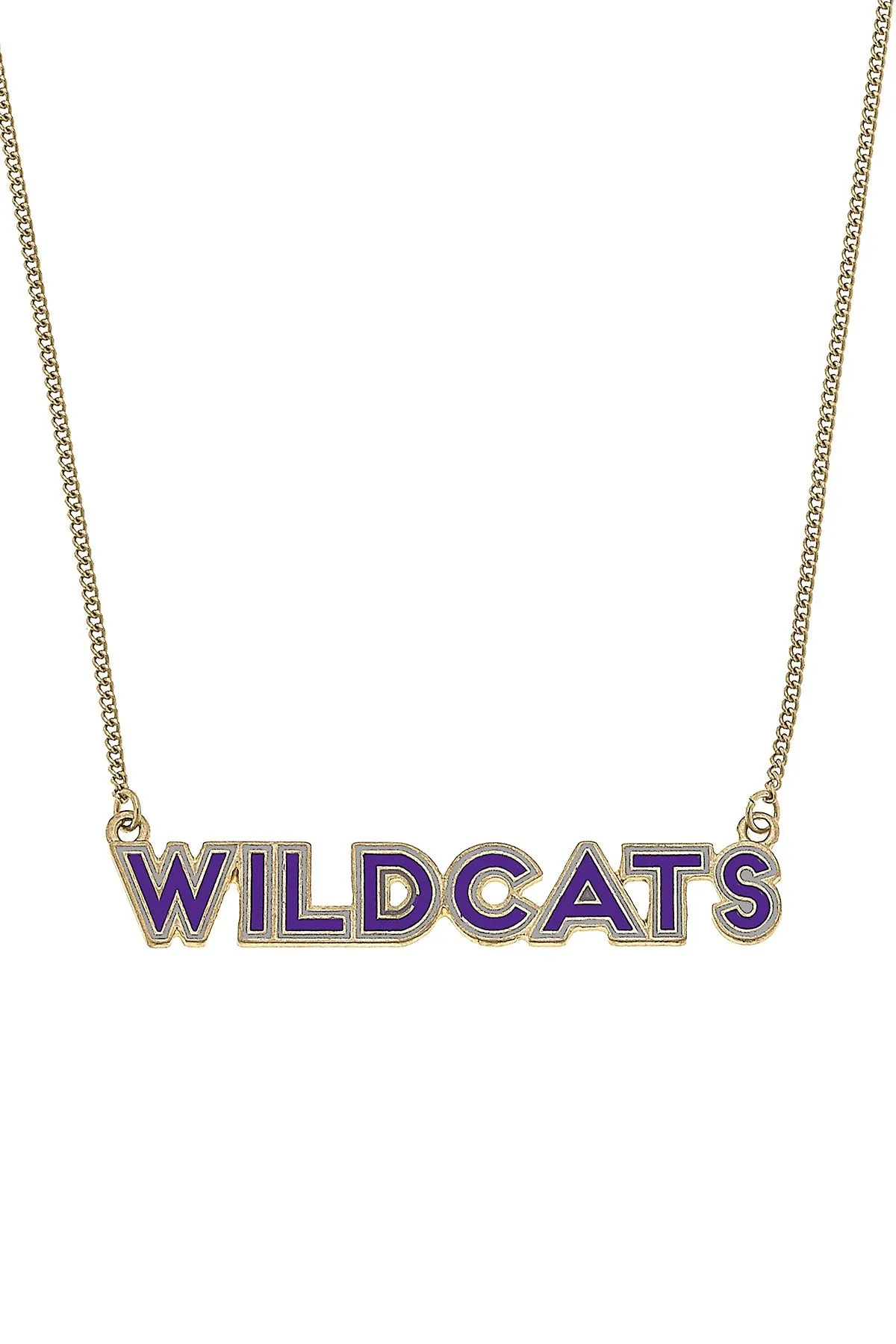 Kansas State Wildcats Outline Enamel Necklace in Purple/Gray sold by Canvas Style