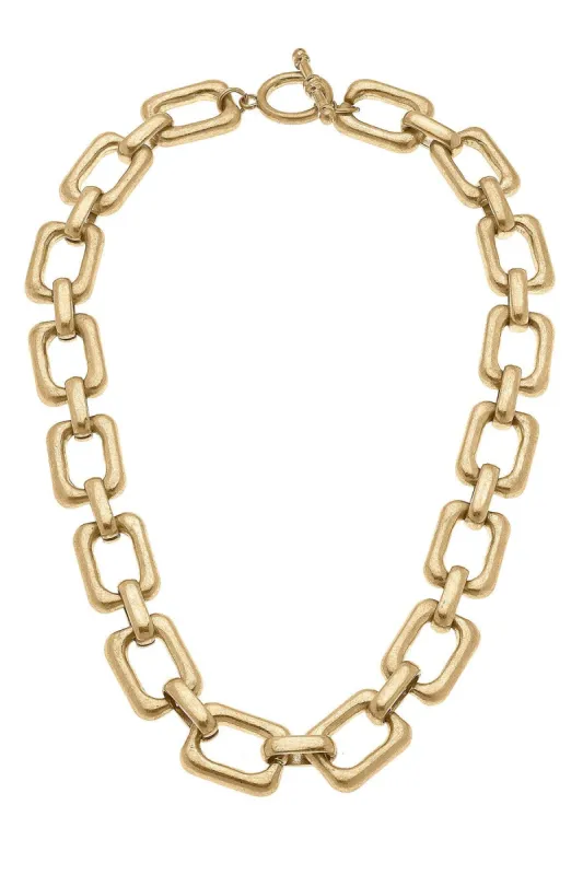 Conrad Rectangle Chain Link T-Bar Necklace sold by Canvas Style