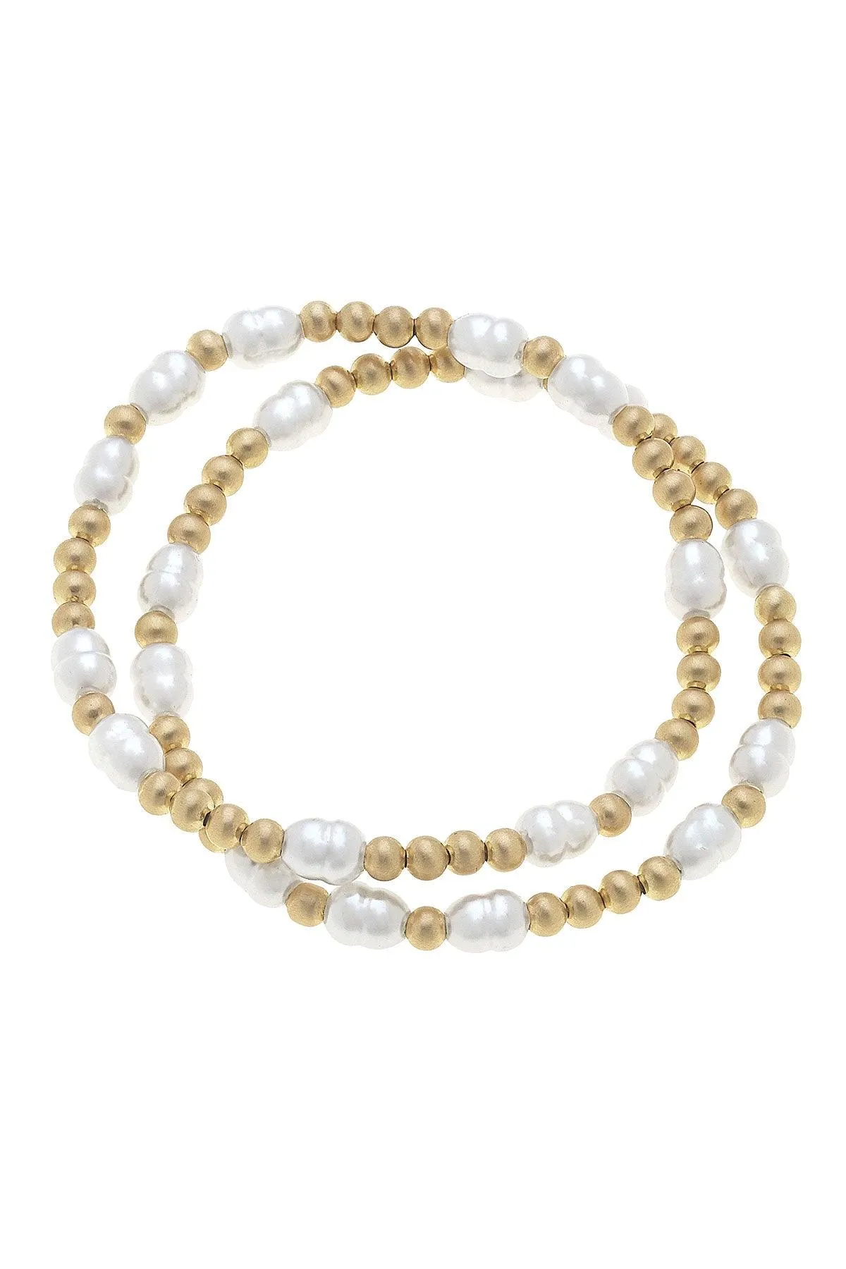Morgan Ball Bead & Pearl Stretch Bracelets (Set of 2) sold by Canvas Style
