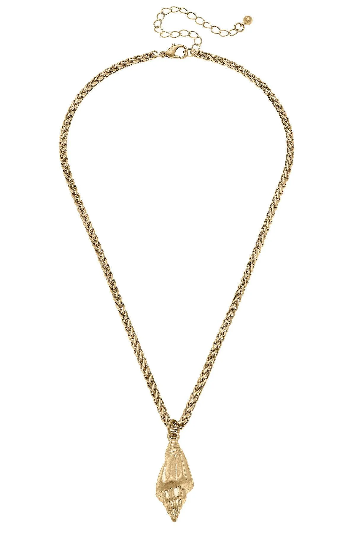 Spiral Shell Pendant Necklace in Worn Gold sold by Canvas Style product image thumbnail 2