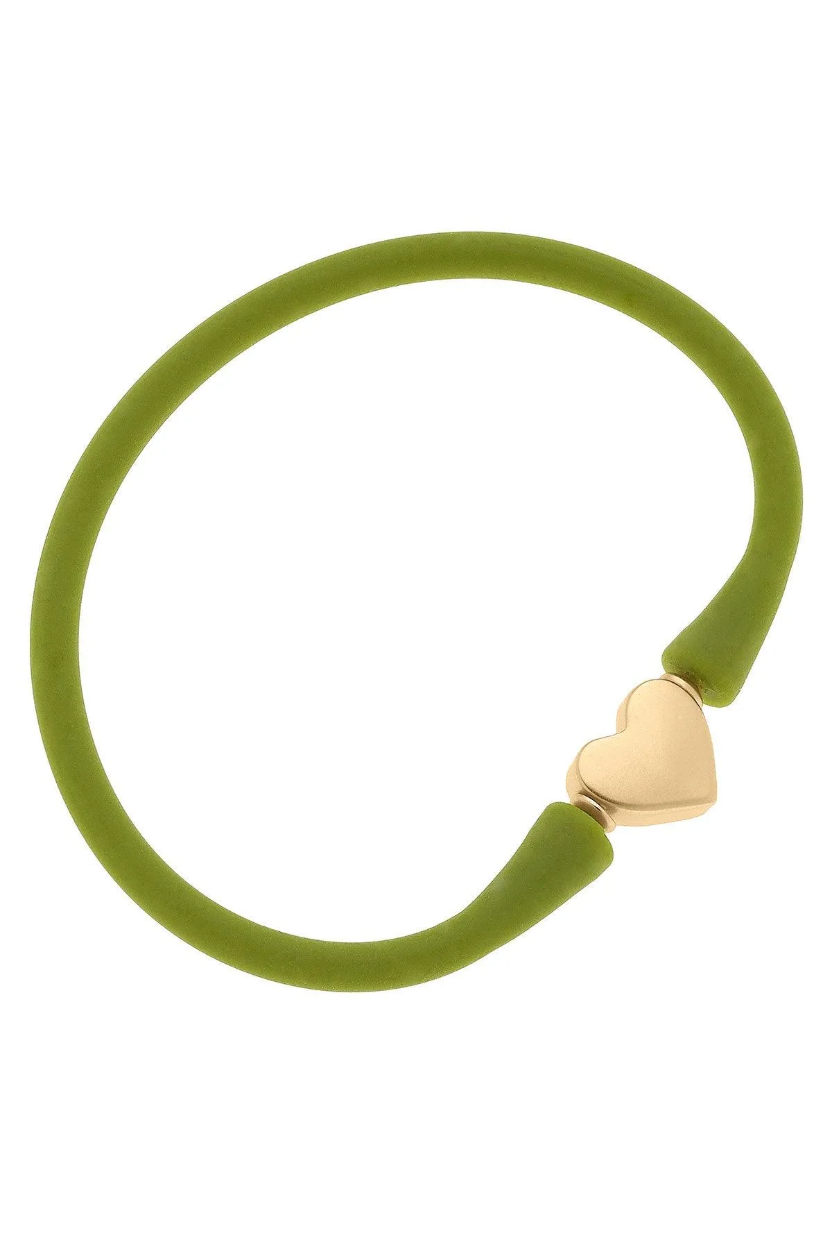 Bali Heart Bead Silicone Bracelet in Peridot - FINAL SALE sold by Canvas Style