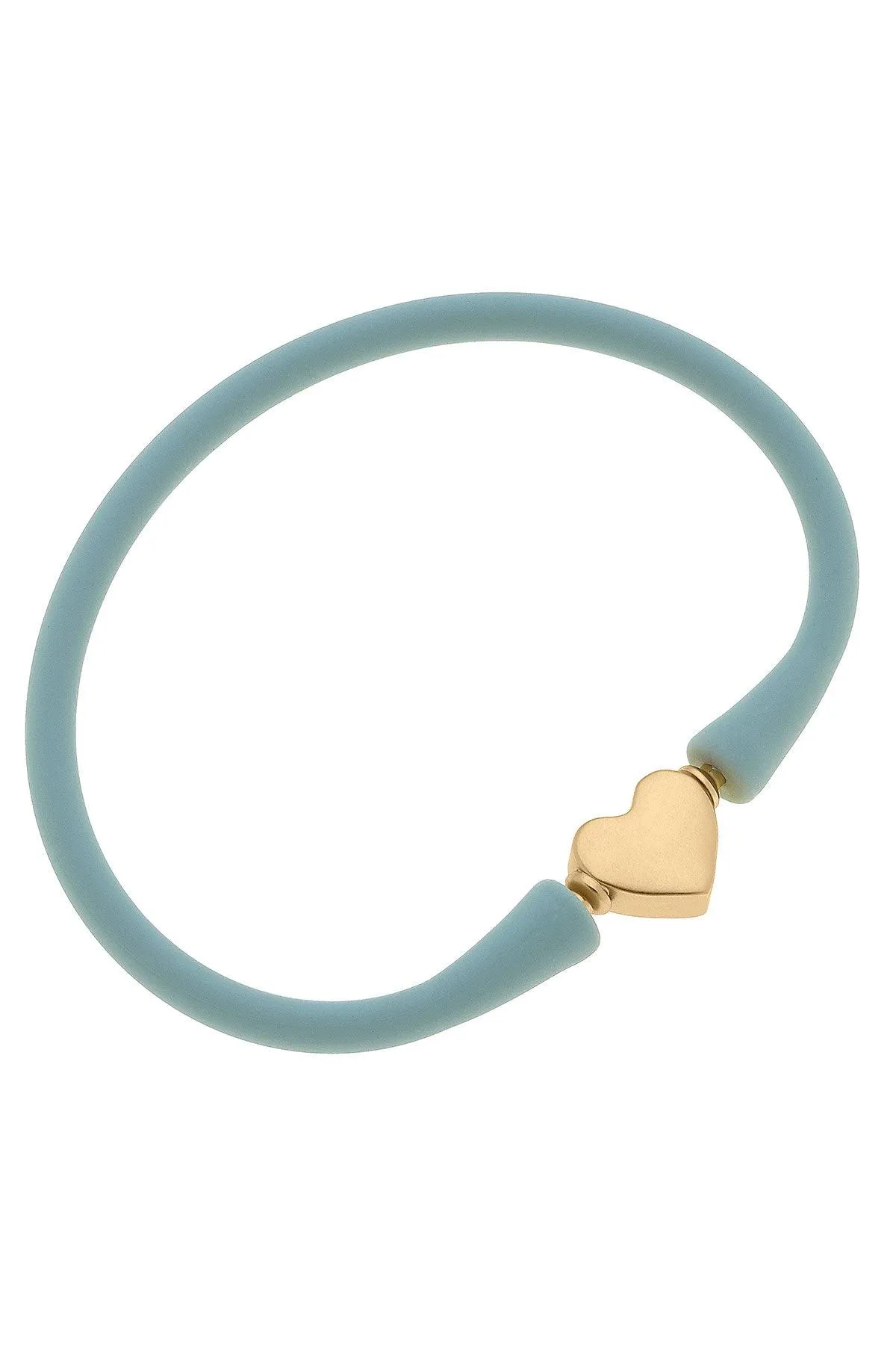 Bali Heart Bead Silicone Bracelet in Sea Foam Green - FINAL SALE sold by Canvas Style