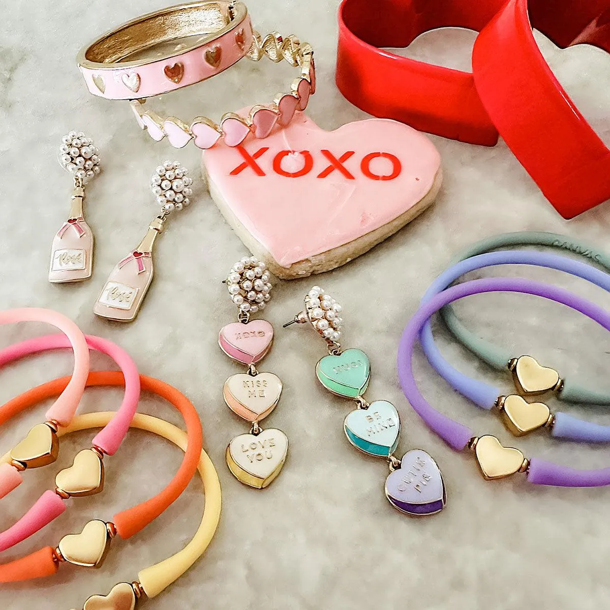 Bali Heart Bead Silicone Bracelet in Sea Foam Green - FINAL SALE sold by Canvas Style product image thumbnail 2