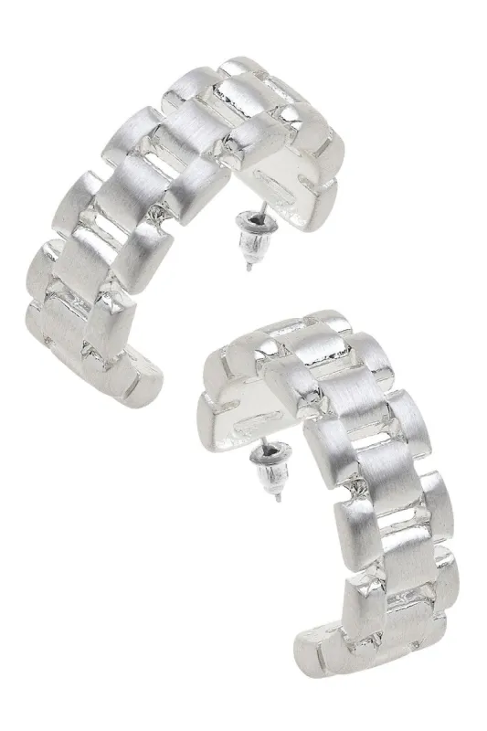 Carter Watchband Open Hoop Earrings made by Canvas