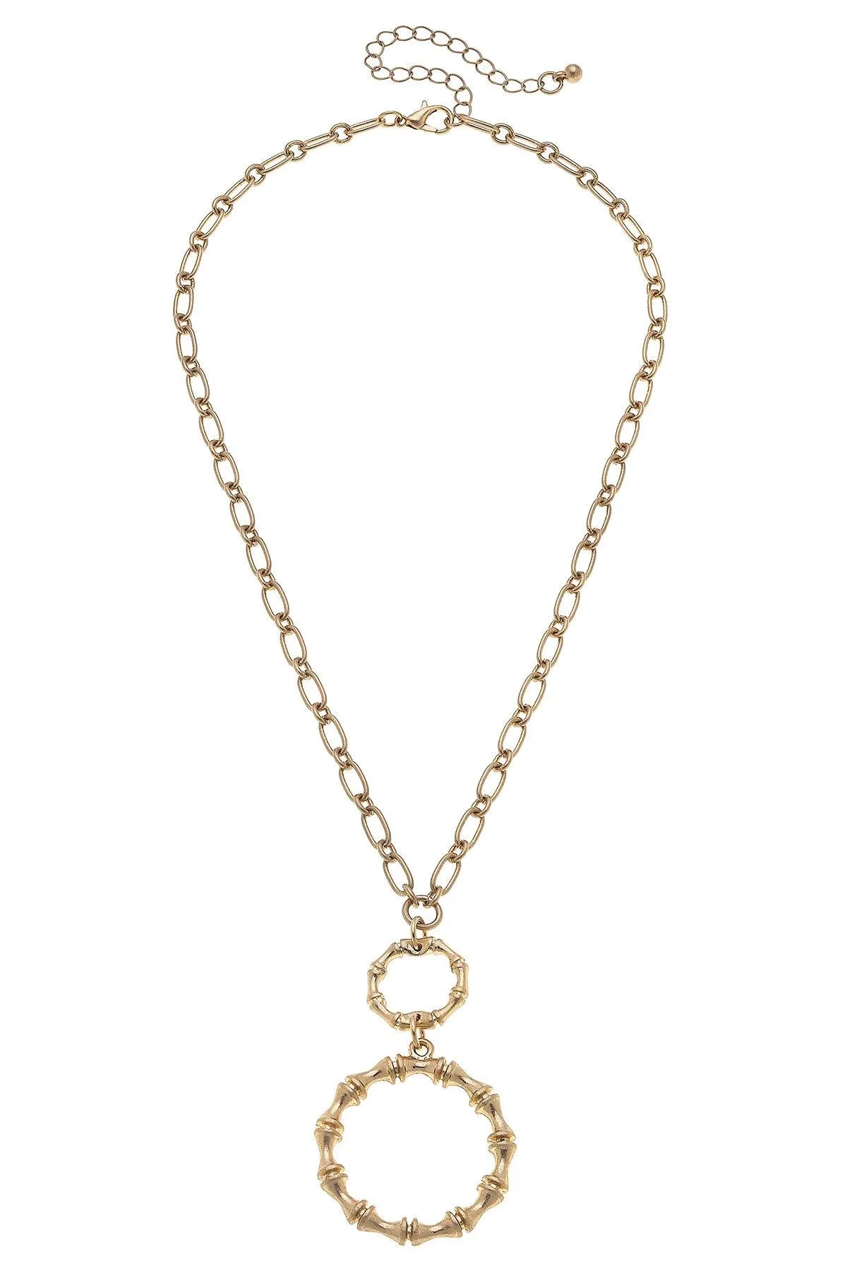 Jenny Bamboo Pendant Necklace in Worn Gold sold by Canvas Style product image thumbnail 2