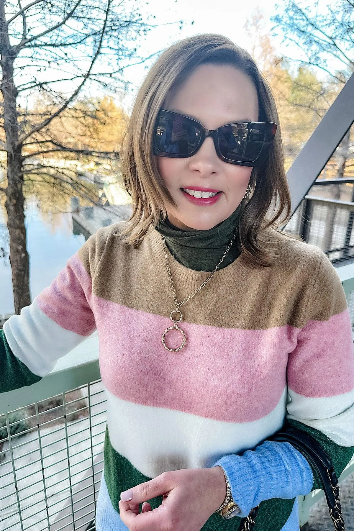 Jenny Bamboo Pendant Necklace in Worn Gold sold by Canvas Style product image thumbnail 3