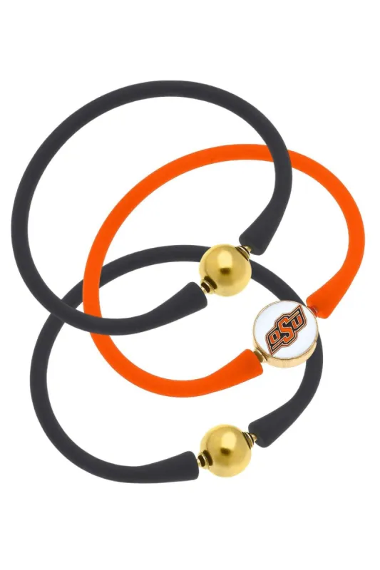 Oklahoma State Cowboys 24K Gold Plated Bali Bracelet Stack (Set of 3) sold by Canvas Style