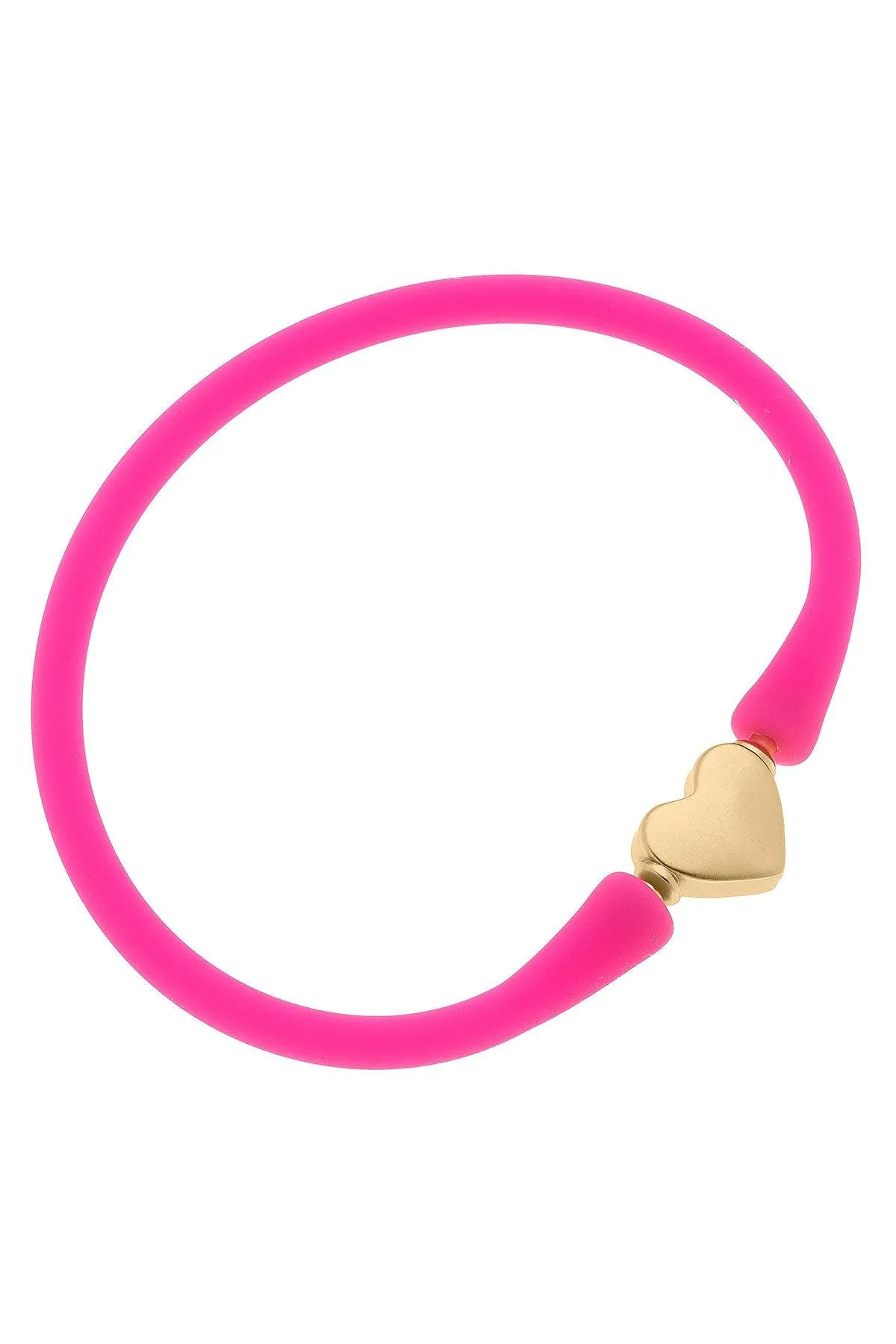 Bali Heart Bead Silicone Bracelet in Fuchsia - FINAL SALE sold by Canvas Style