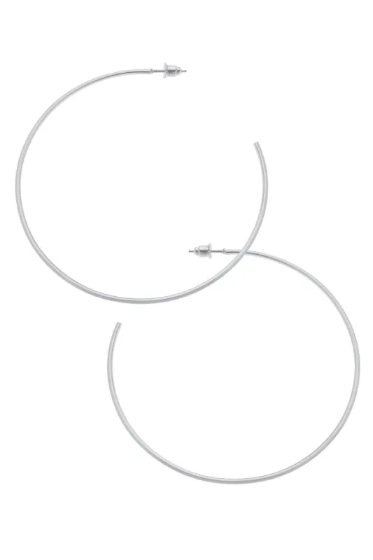 Gwen Hoop Earrings In Satin Silver sold by Canvas Style