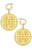 Jenson Game Day Greek Keys Enamel Statement Earrings in Yellow sold by Canvas Style