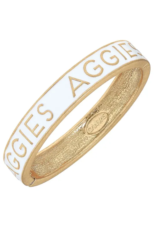 Texas A&M Aggies Enamel Hinge Bangle - FINAL SALE sold by Canvas Style