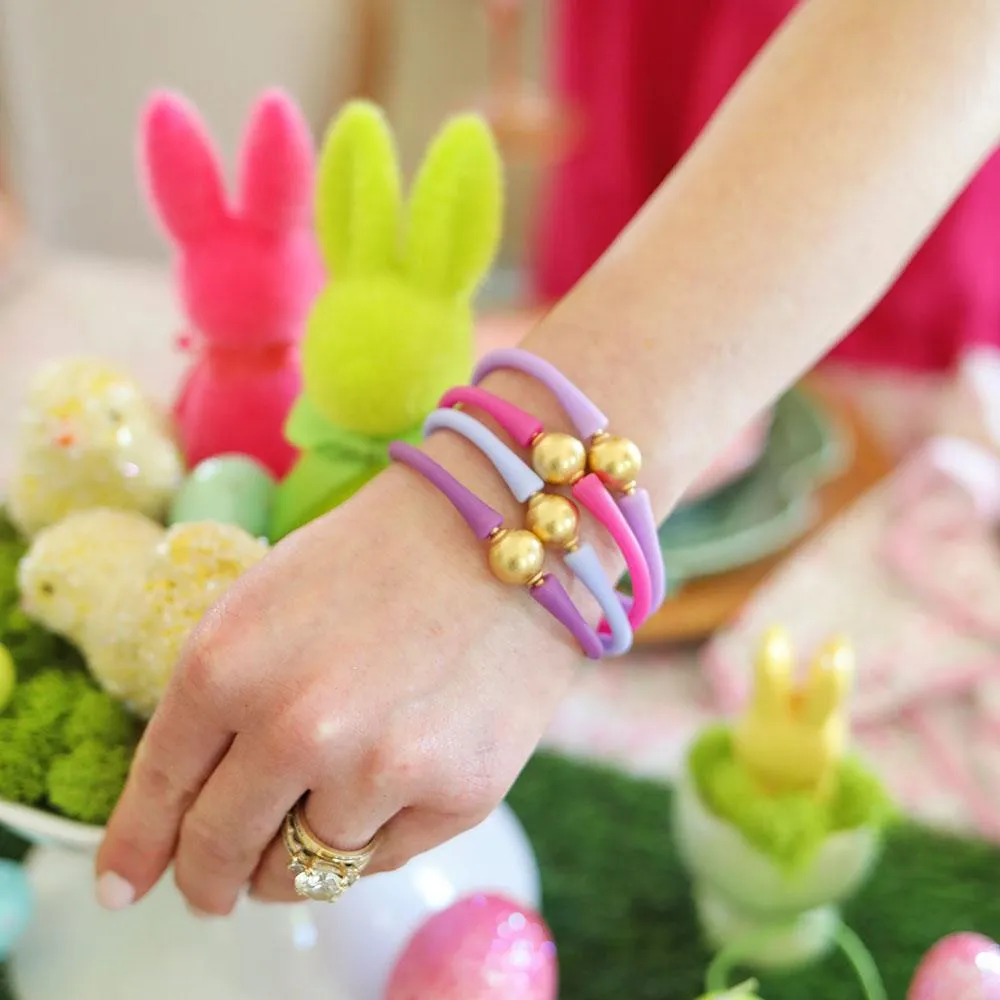 Bali 24K Gold Bracelet Set of 5 in Purples & Pinks - FINAL SALE sold by Canvas Style product image thumbnail 2