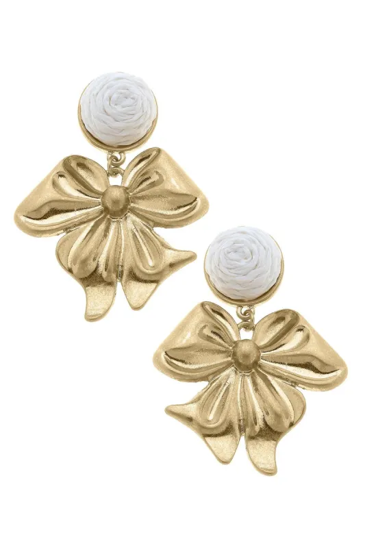 Aurora Rattan Bow Earrings sold by Canvas Style