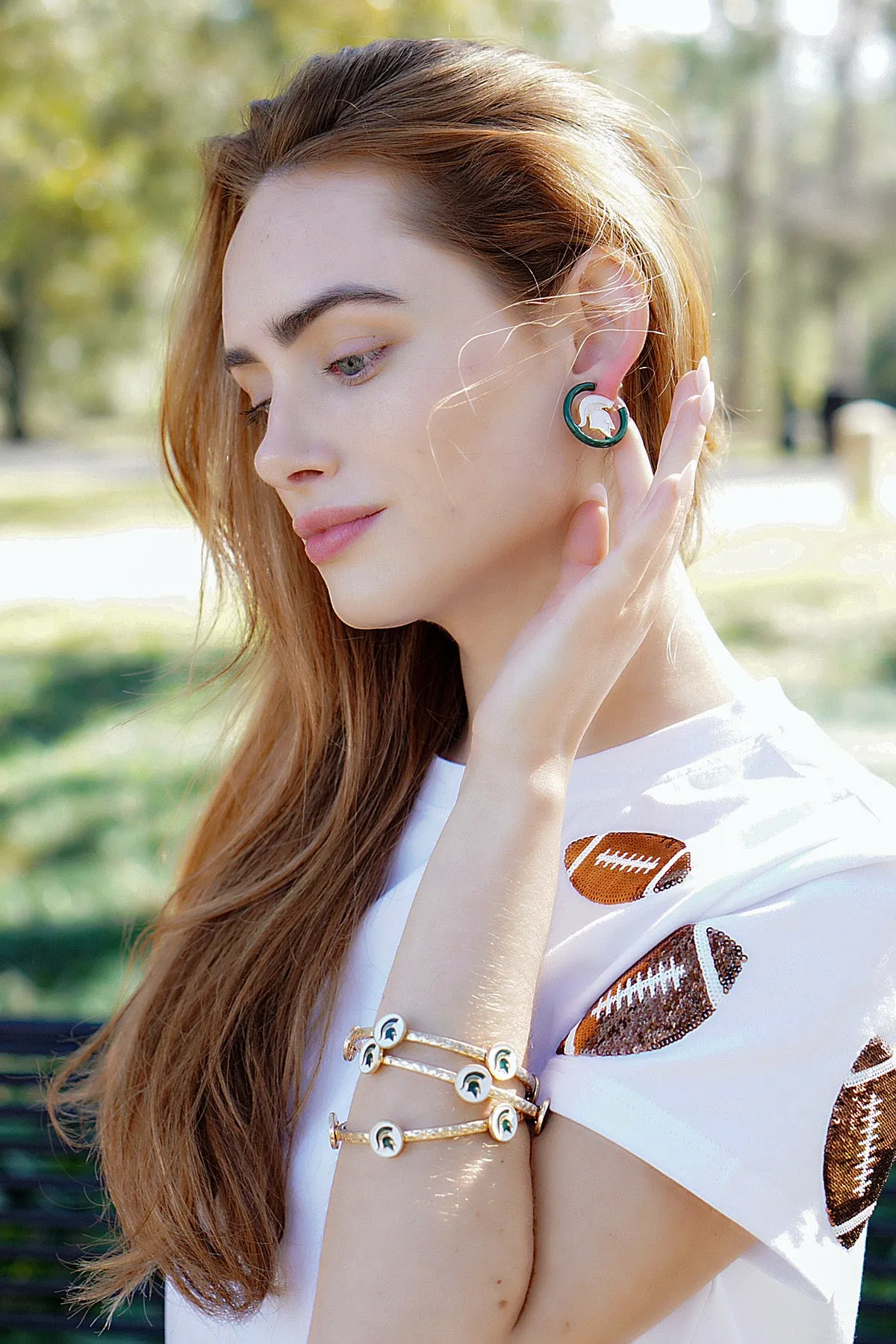 Michigan State Spartans Enamel Logo Earrings sold by Canvas Style product image thumbnail 2