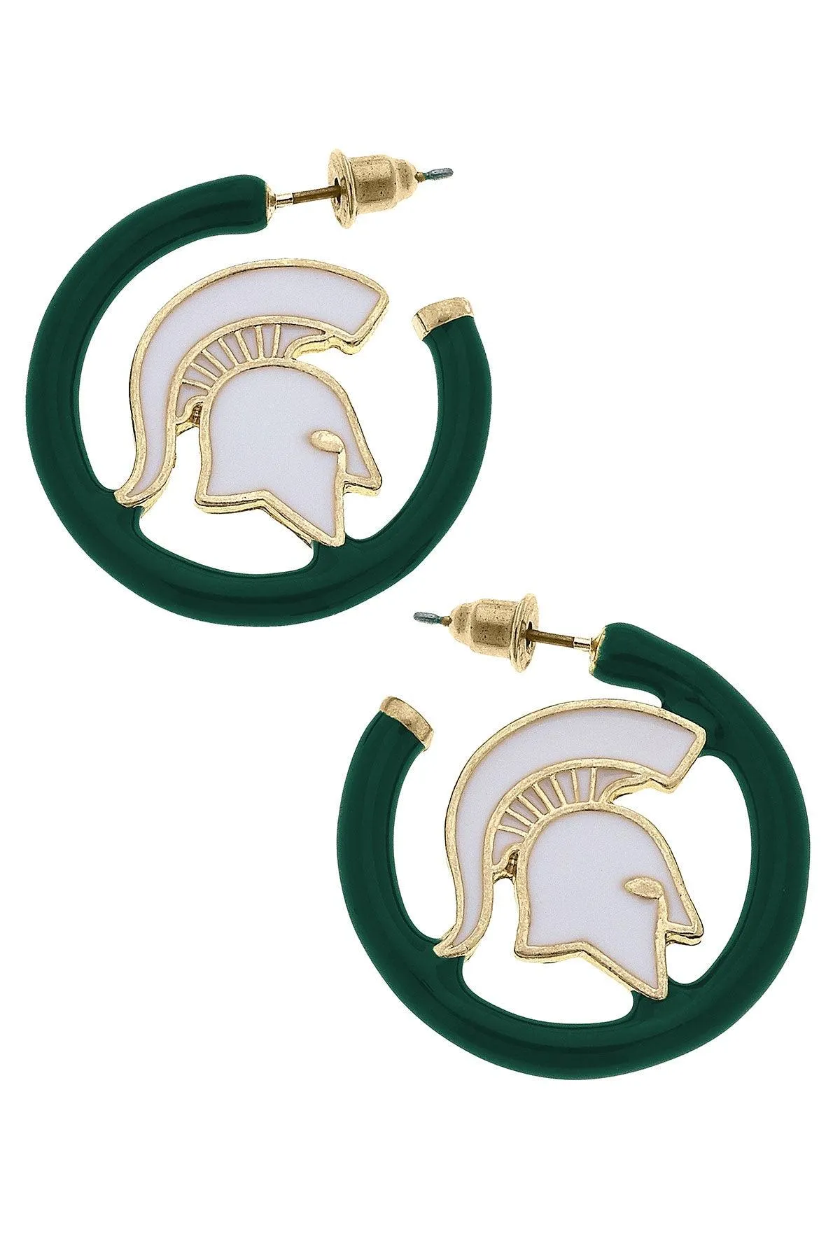 Michigan State Spartans Enamel Logo Earrings sold by Canvas Style
