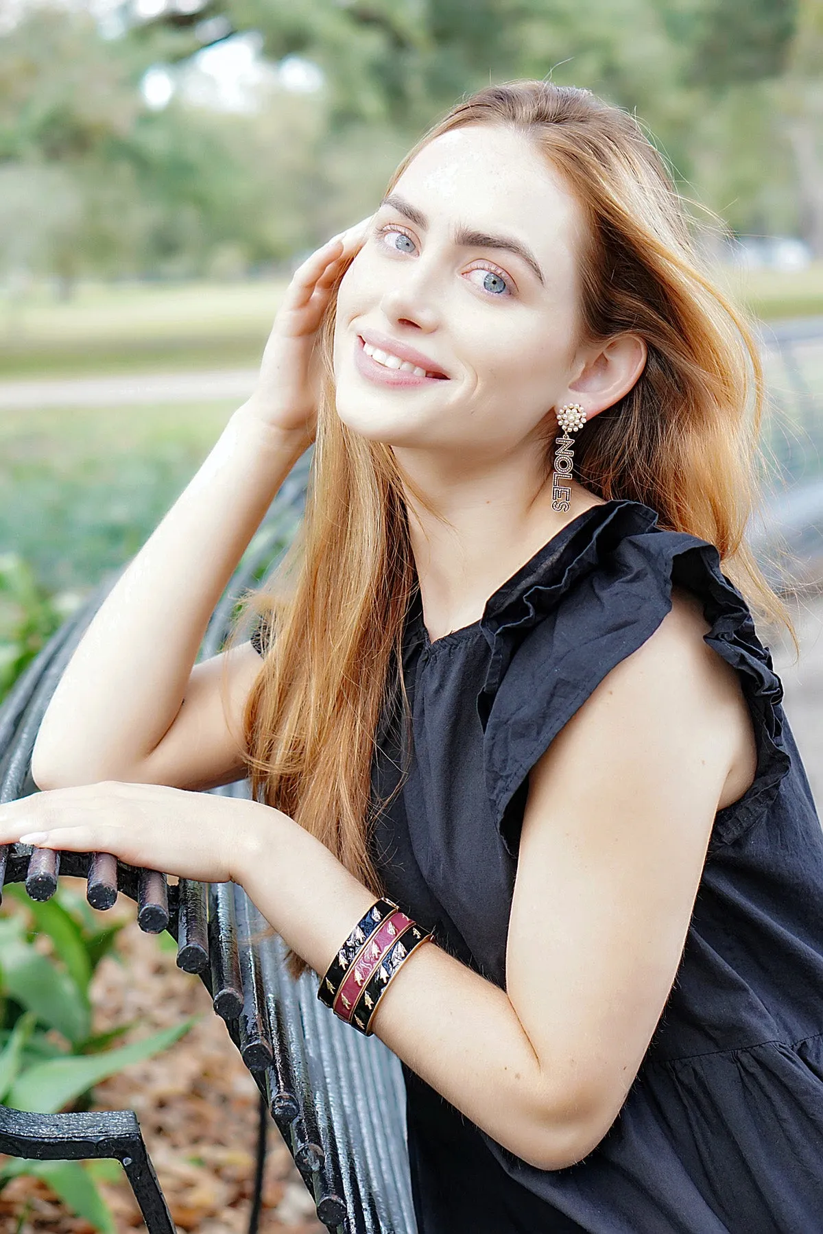 Florida State Seminoles Enamel Logo Hinge Bangle in Black - FINAL SALE sold by Canvas Style product image thumbnail 2