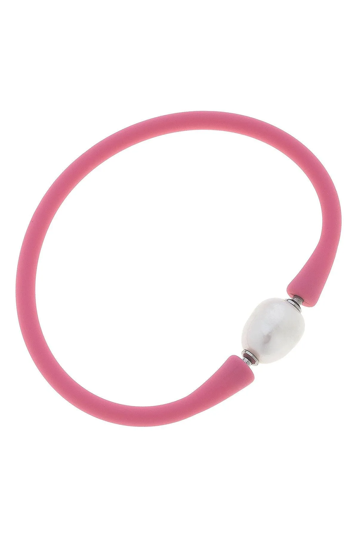 Bali Freshwater Pearl Silicone Bracelet in Bubble Gum - FINAL SALE sold by Canvas Style
