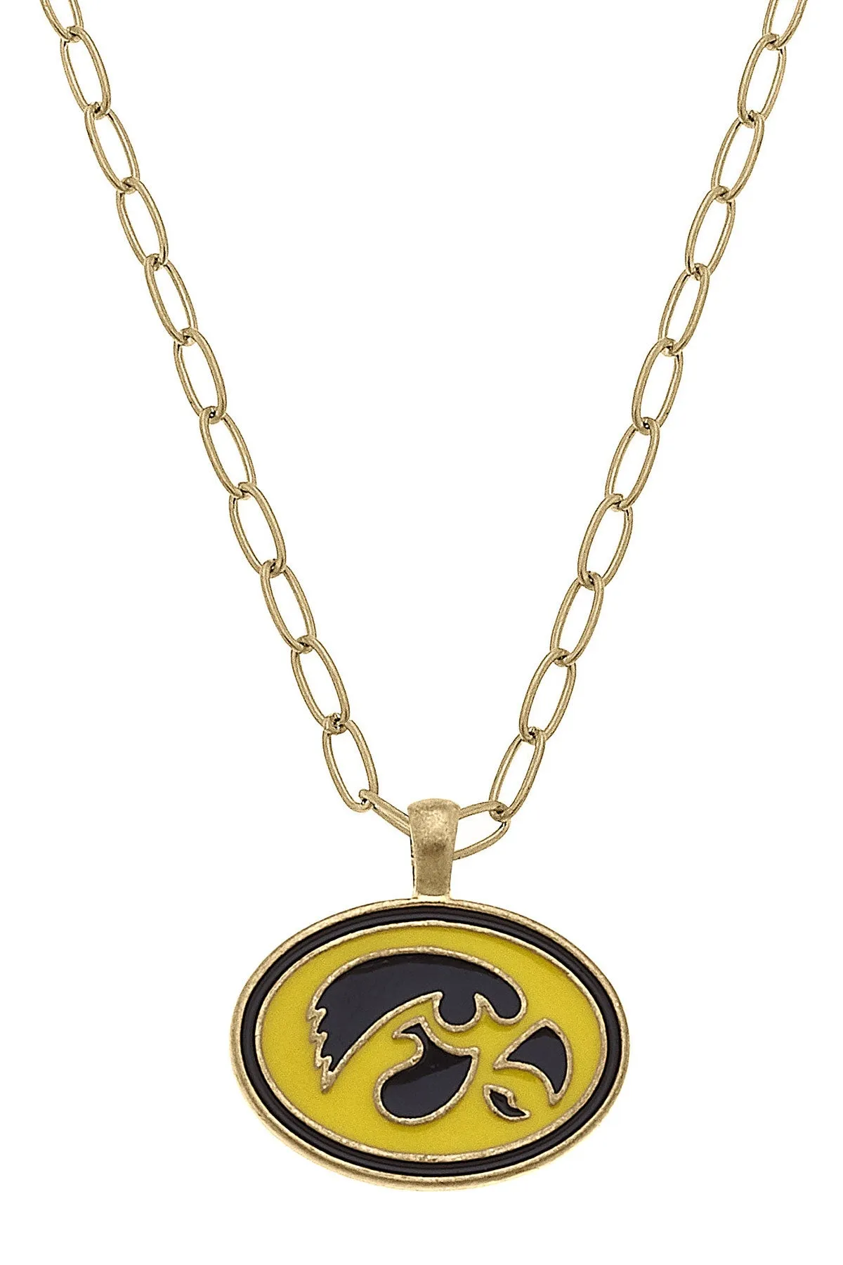 Iowa Hawkeyes Enamel Pendant Necklace in Black/Gold - FINAL SALE sold by Canvas Style