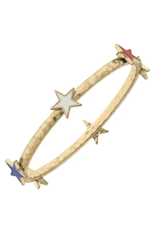 Americana Enamel Stars Bangle in Red, White & Blue sold by Canvas Style