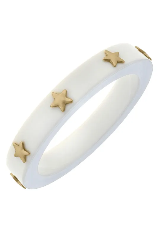 Liberty Star Resin Bangle in White - FINAL SALE sold by Canvas Style