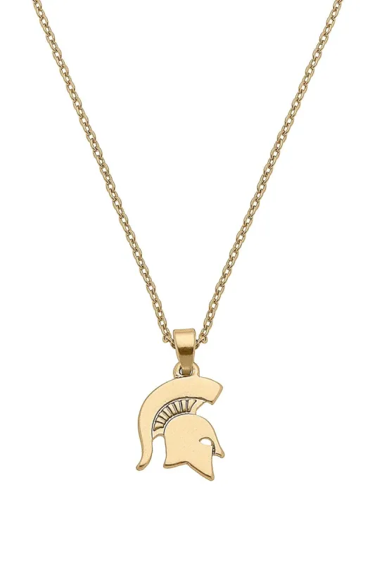 Michigan State Spartans 24K Gold Plated Pendant Necklace sold by Canvas Style