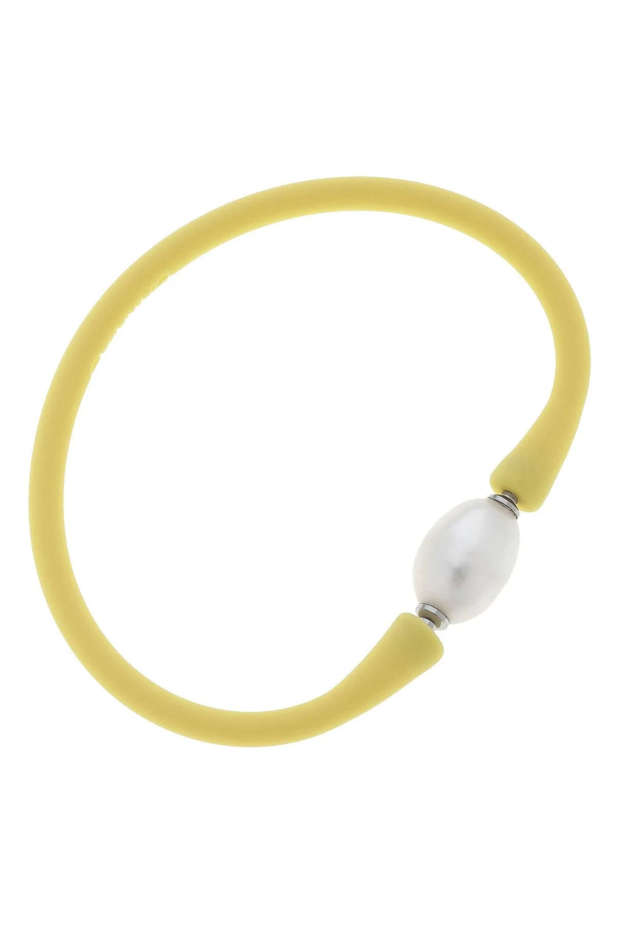 Bali Freshwater Pearl Silicone Bracelet in Canary Yellow - FINAL SALE sold by Canvas Style