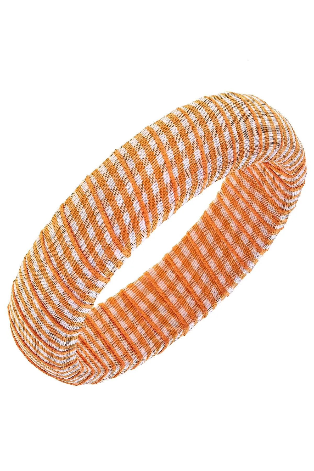 Reagan Gingham Statement Bangle in Orange sold by Canvas Style