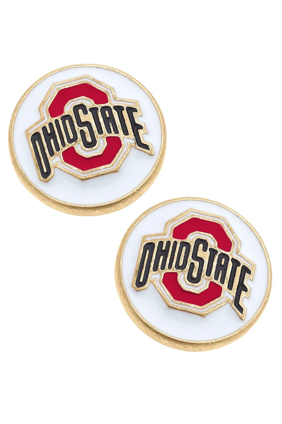 Ohio State Buckeyes Enamel Disc Stud Earrings - FINAL SALE sold by Canvas Style