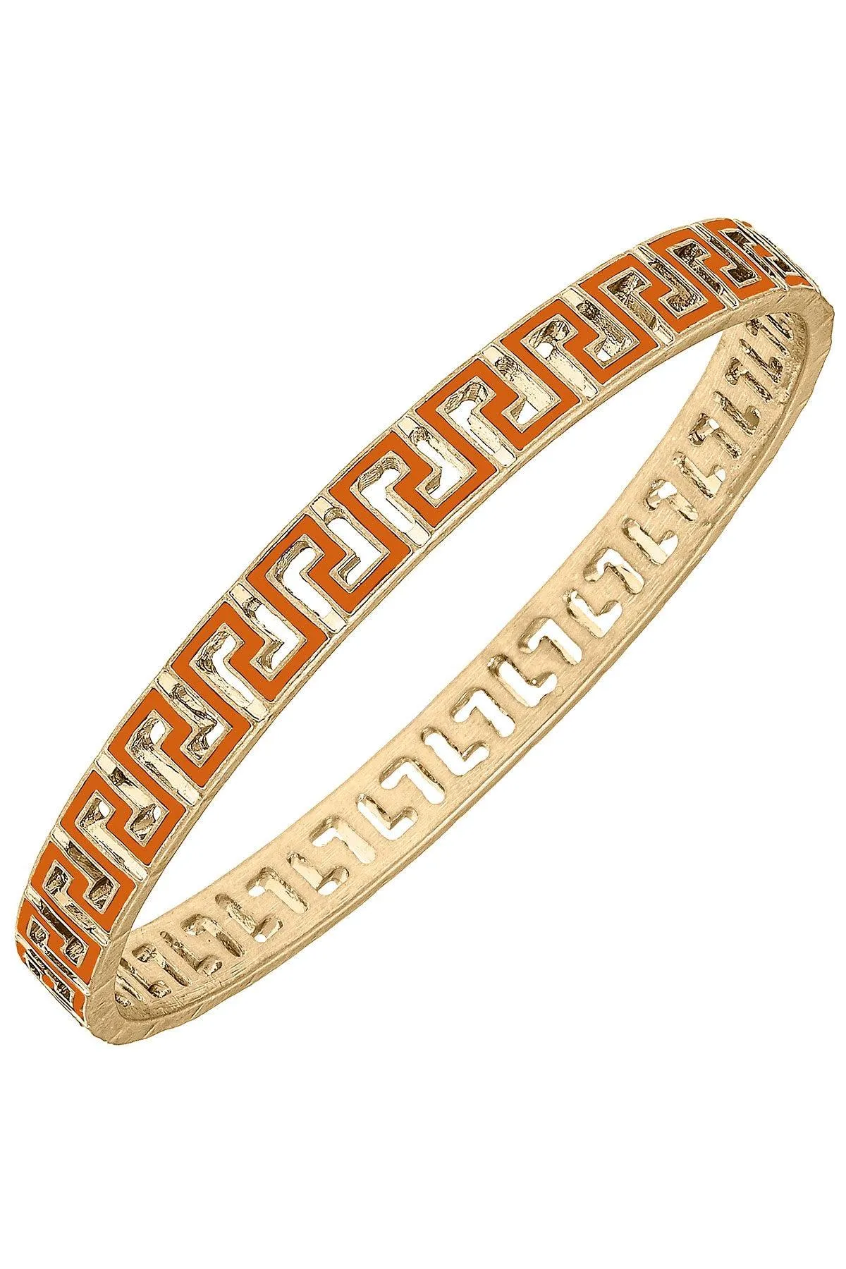 Ryan Game Day Greek Keys Enamel Bangle in Burnt Orange sold by Canvas Style