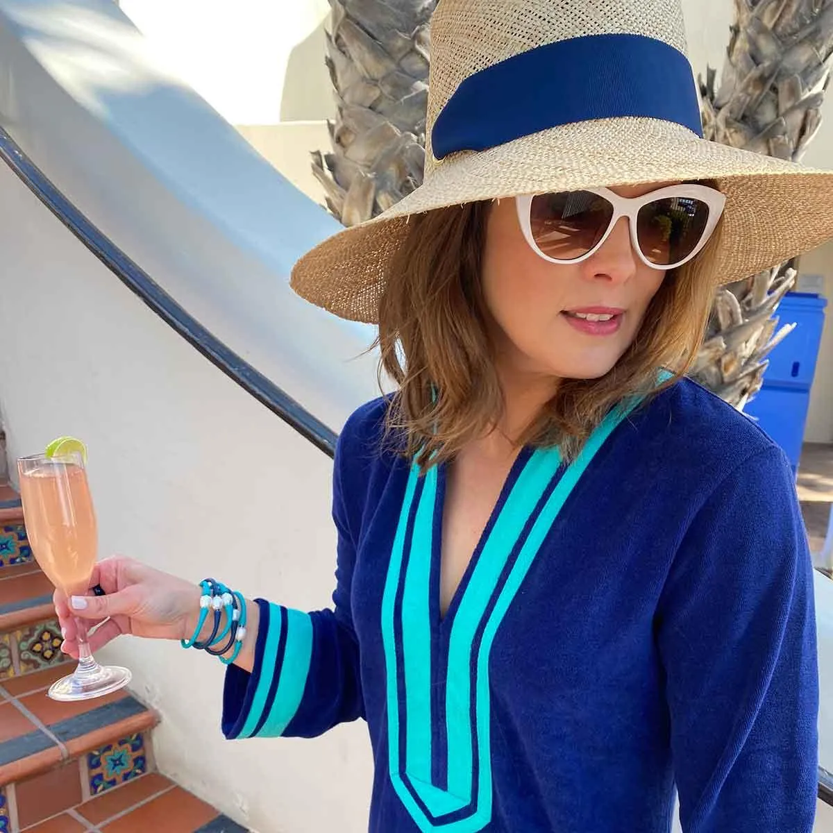 Bali Freshwater Pearl Silicone Bracelet in Navy - FINAL SALE sold by Canvas Style product image thumbnail 2