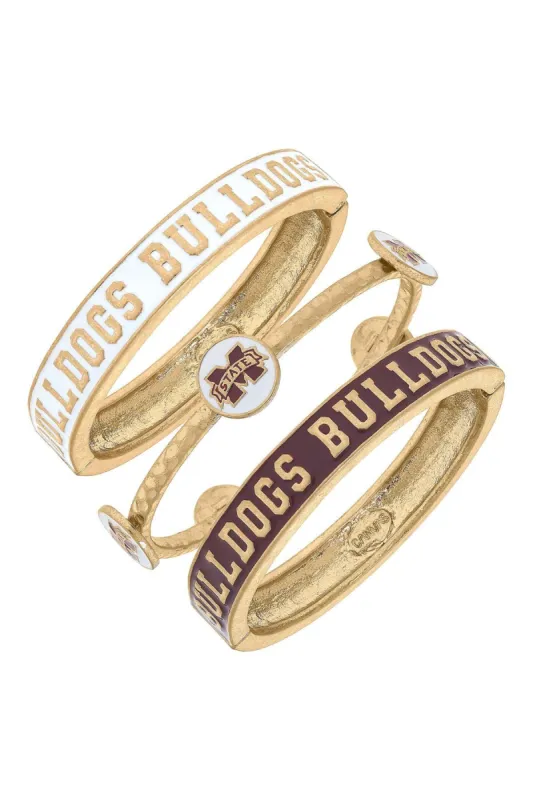 Mississippi State Bulldogs Enamel Bangle Stack (Set of 3) sold by Canvas Style