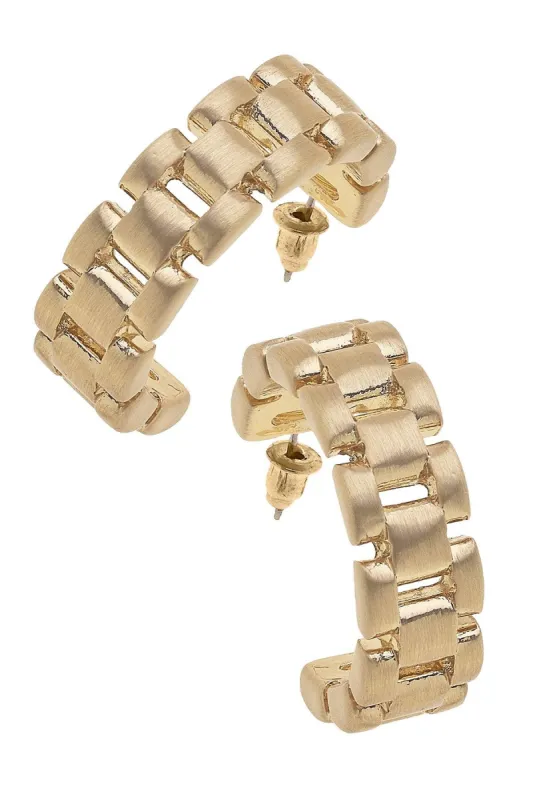 Carter Watchband Open Hoop Earrings made by Canvas Style