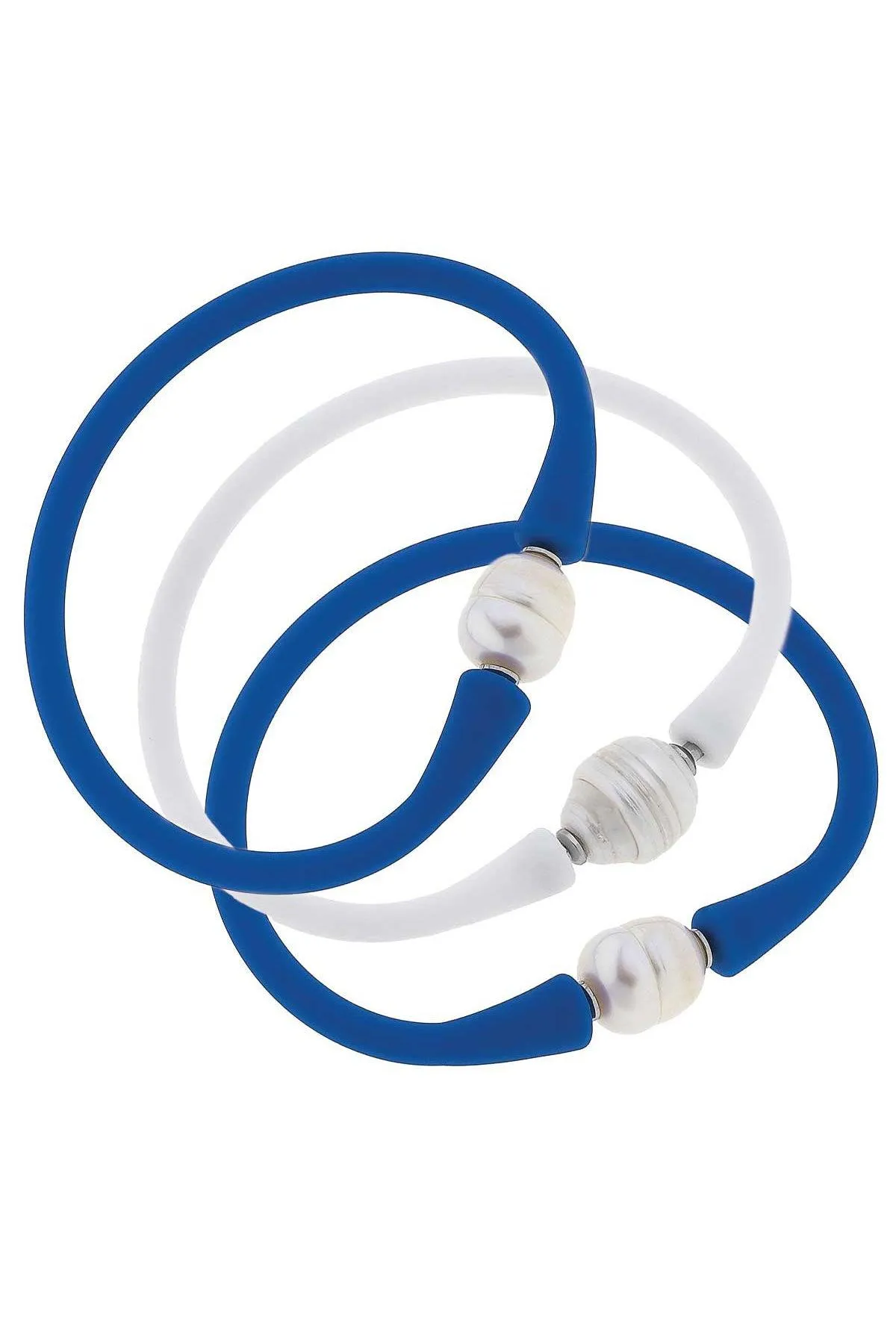 Bali Game Day Bracelet Set of 3 in Blue & White sold by Canvas Style