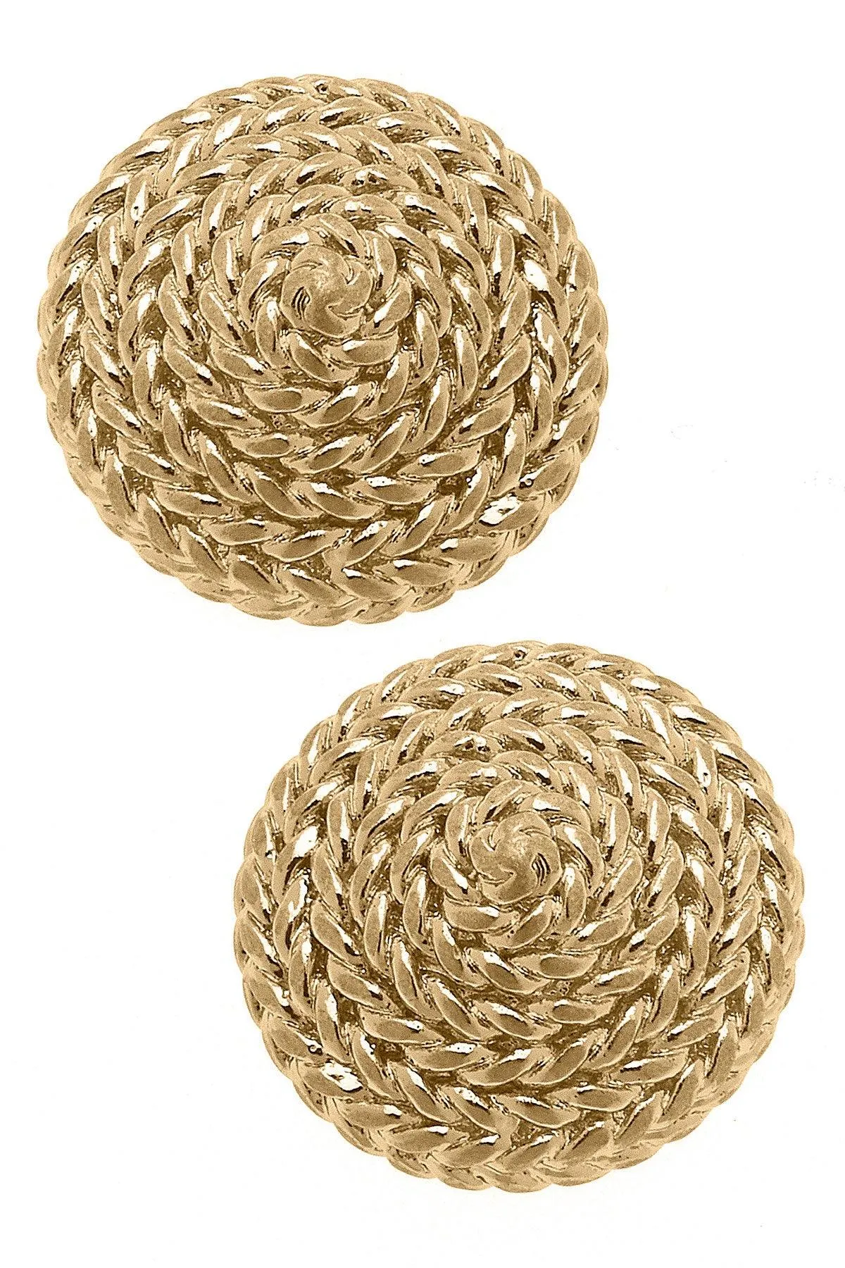 Ethel Rope Coil Earrings in Worn Gold sold by Canvas Style