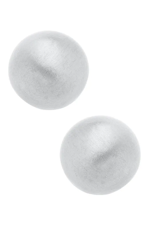Hailey Stud Earrings in Satin Silver sold by Canvas Style