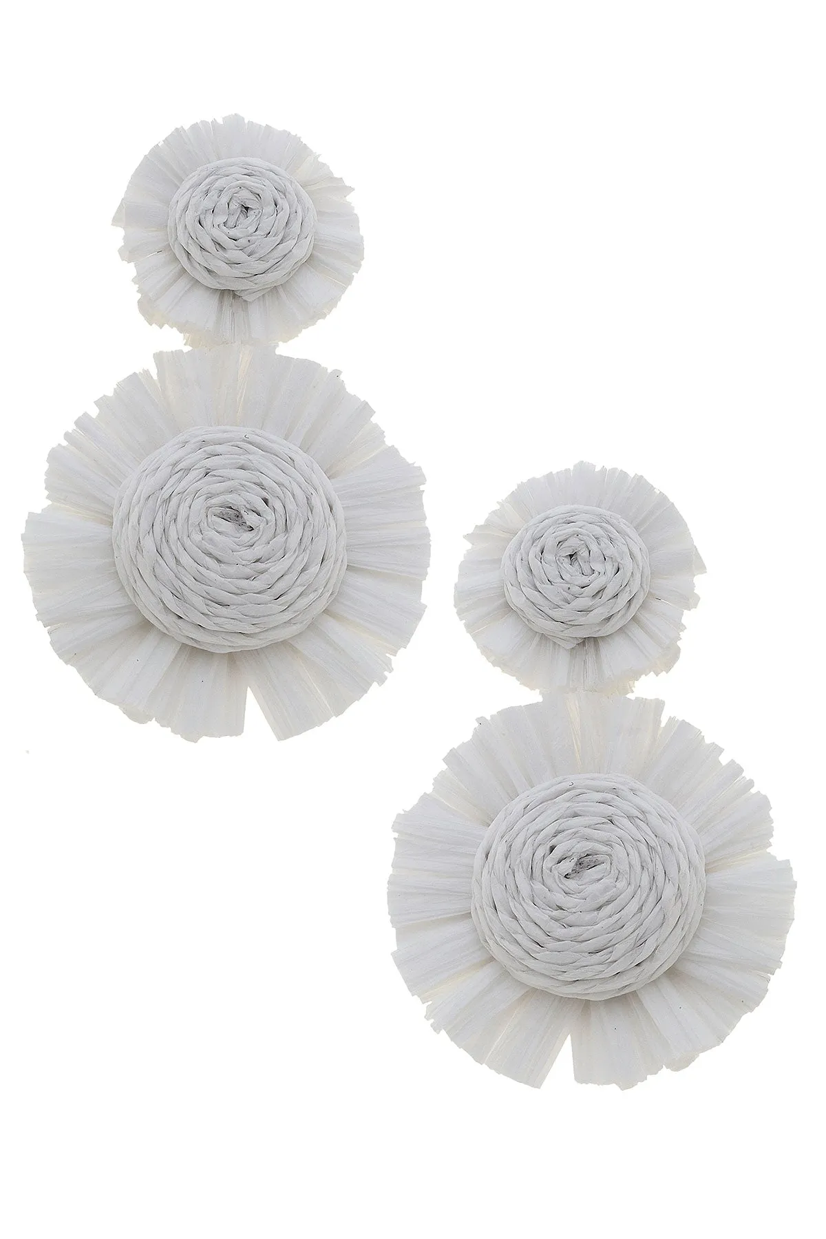 Maui Raffia Statement Earrings In White - FINAL SALE sold by Canvas Style