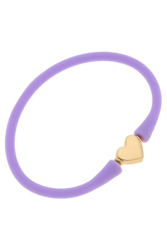 Bali Heart Bead Silicone Bracelet in Lavender - FINAL SALE sold by Canvas Style