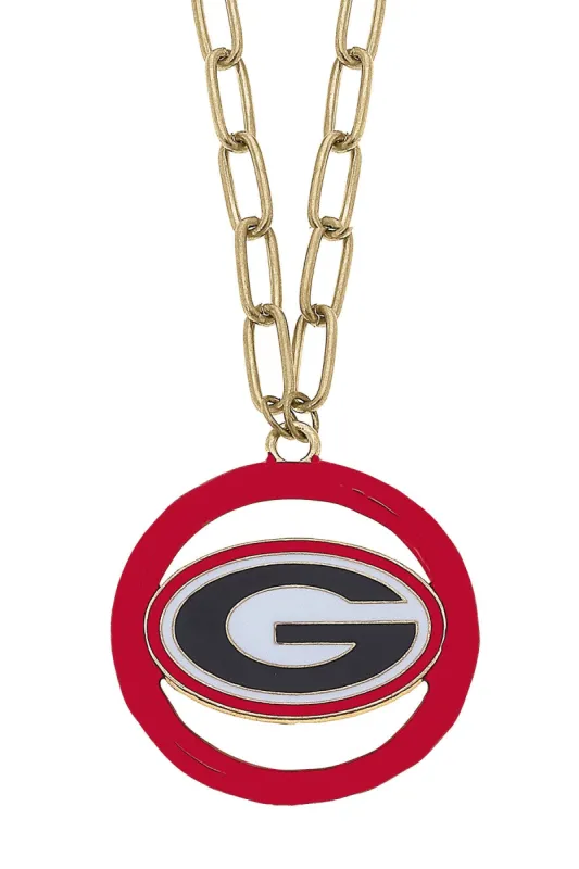Georgia Bulldogs Logo Enamel Medallion 32" Necklace sold by Canvas Style