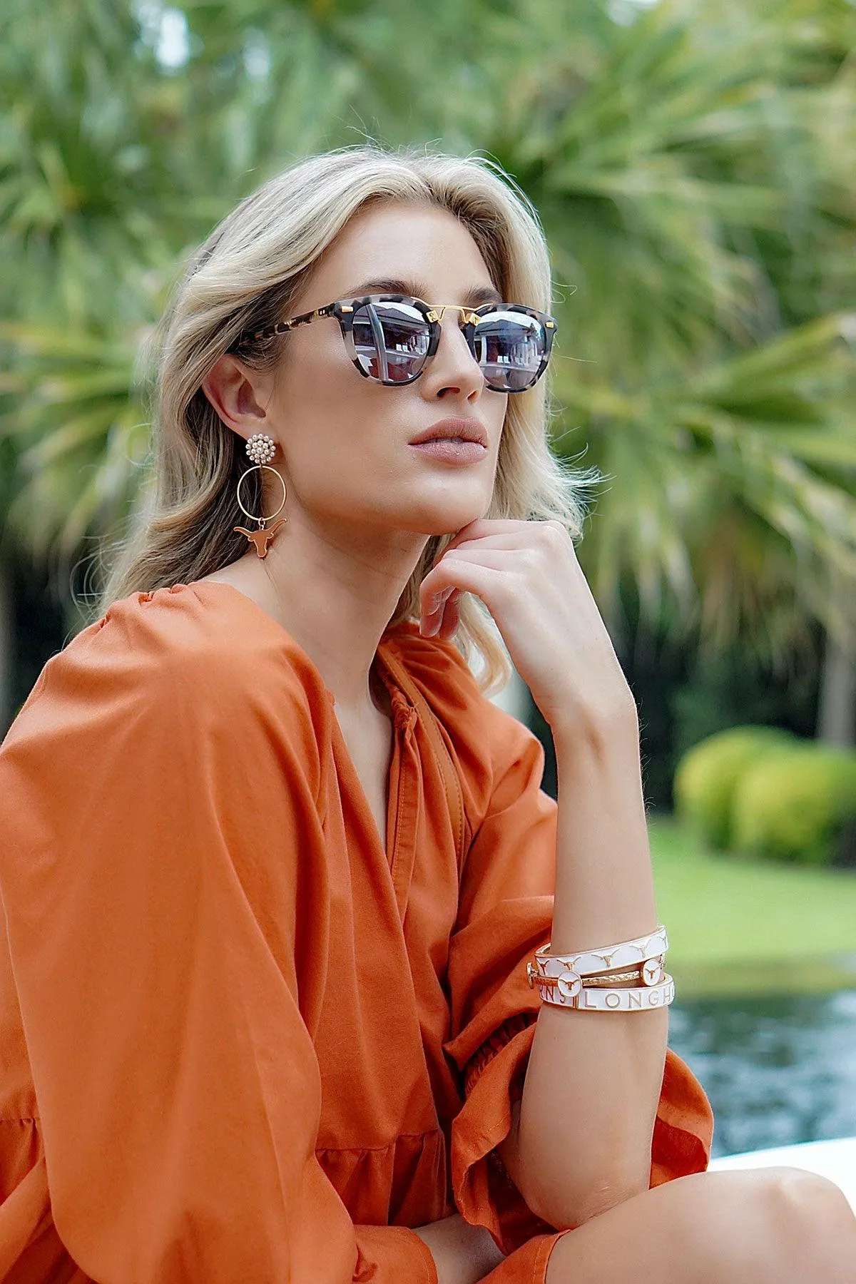 Texas Longhorns Enamel Logo Hinge Bangle sold by Canvas Style product image thumbnail 3