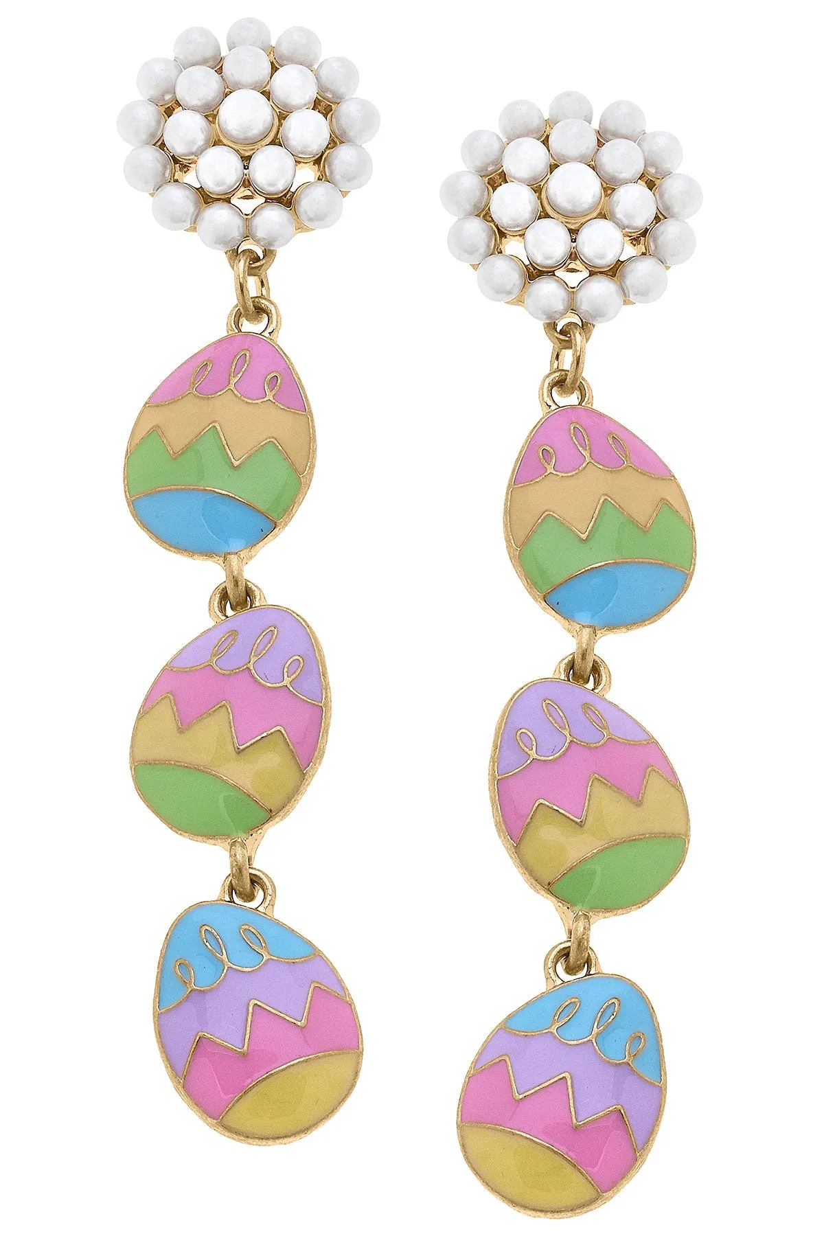 Linked Easter Eggs Enamel Earrings sold by Canvas Style