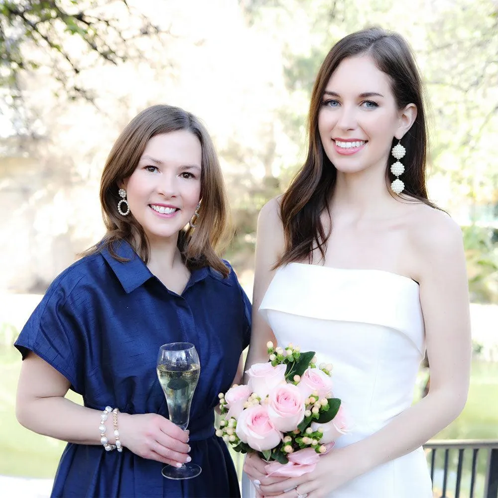 Sally Pearl-Beaded Drop Earrings in Ivory sold by Canvas Style product image thumbnail 2