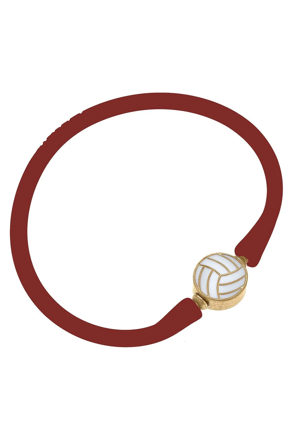 Enamel Volleyball Silicone Bali Bracelet in Rust - FINAL SALE sold by Canvas Style